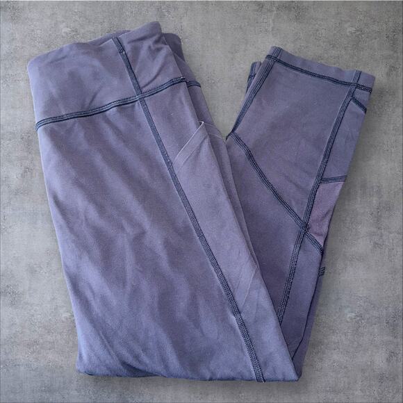 Lululemon Women’s Size 6 Navy Blue Pull On Pockets Active Gym Yoga Leggings - Picture 1 of 8